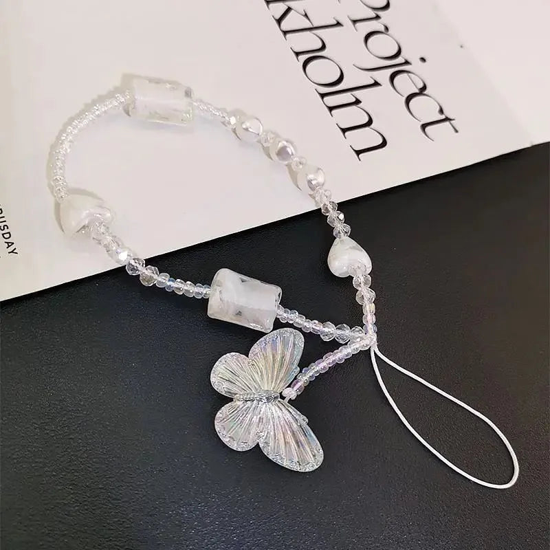 HP168 Short. Stylish Pearl Chain with Universal Design-premium Double Buckle Bow for Phone Accessories. Instagram-worthy Fashion