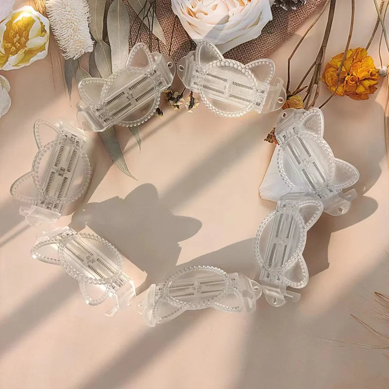 Transparent PC Cat Ear Mobile Phone Back Clip with Hanging Rope Telescopic Accessory for DIY Mobile Phone Holder