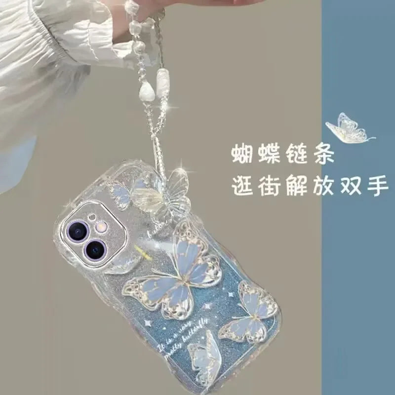 HP168 Short. Stylish Pearl Chain with Universal Design-premium Double Buckle Bow for Phone Accessories. Instagram-worthy Fashion