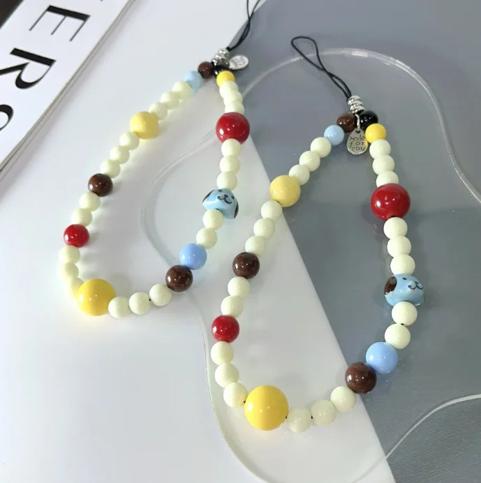 Colorful Beaded Mobile Phone Chain Accessories Camera Bag Pendants Hanging Ornaments Versatile Lanyards Chains