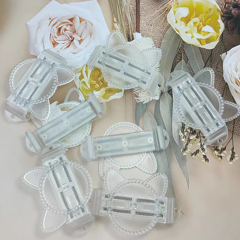 Transparent PC Cat Ear Mobile Phone Back Clip with Hanging Rope Telescopic Accessory for DIY Mobile Phone Holder