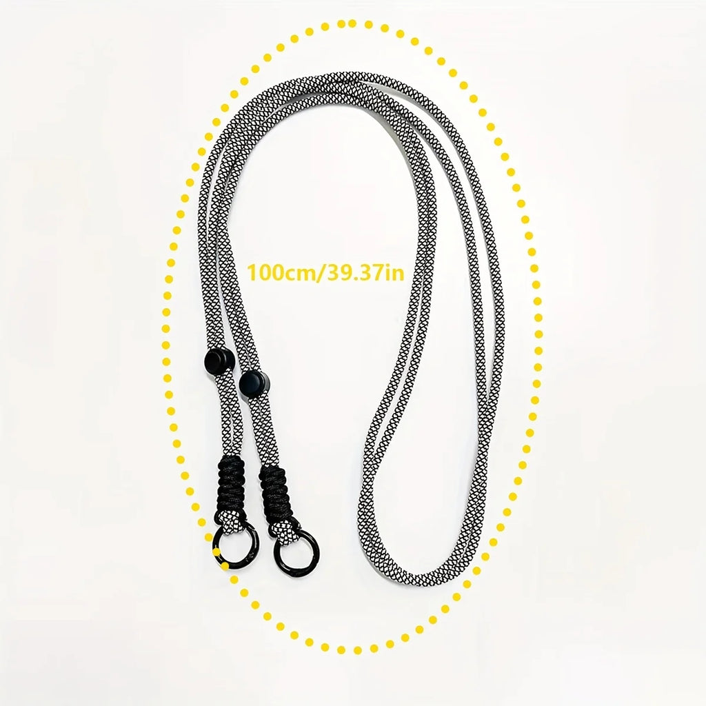 Black 3D Love Mobile Phone Case Back Clip Lanyard Color Hand Rope Neck Adjustable Anti-fall Mobile Phone Strap