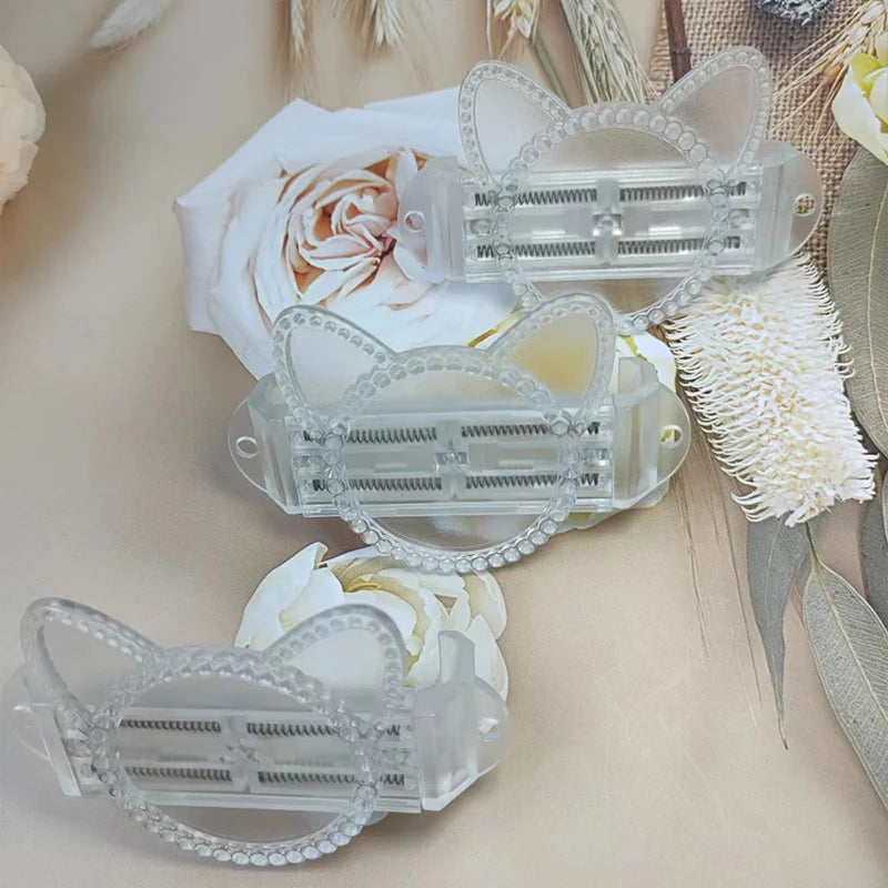 Transparent PC Cat Ear Mobile Phone Back Clip with Hanging Rope Telescopic Accessory for DIY Mobile Phone Holder