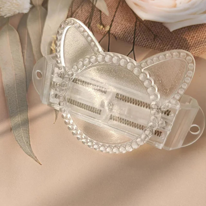 Transparent PC Cat Ear Mobile Phone Back Clip with Hanging Rope Telescopic Accessory for DIY Mobile Phone Holder
