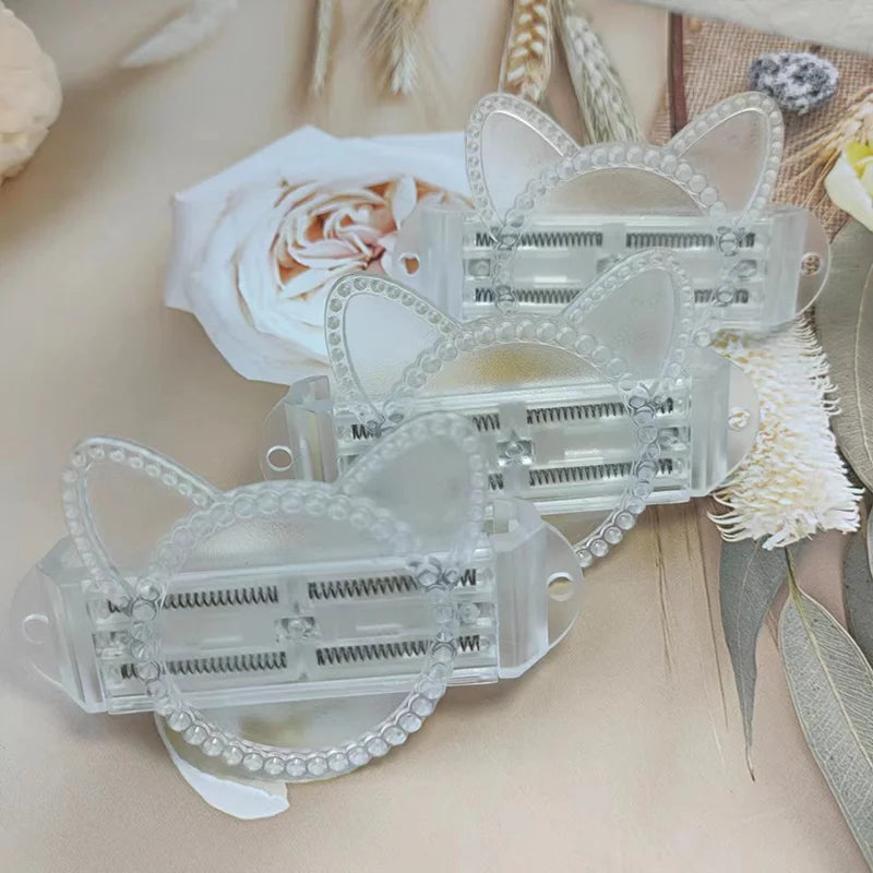 Transparent PC Cat Ear Mobile Phone Back Clip with Hanging Rope Telescopic Accessory for DIY Mobile Phone Holder