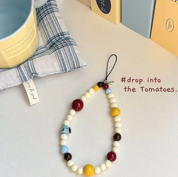 Colorful Beaded Mobile Phone Chain Accessories Camera Bag Pendants Hanging Ornaments Versatile Lanyards Chains