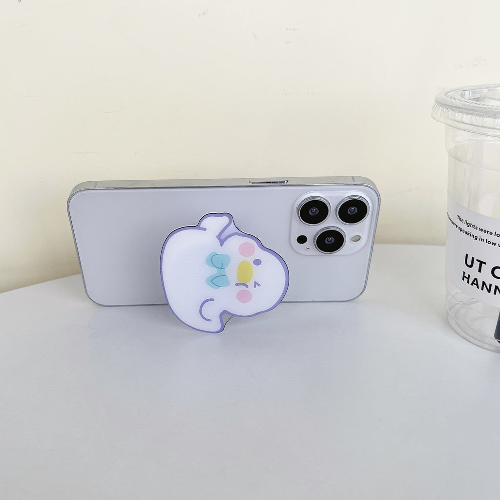 Cute Cartoon Duck Phone Grip Socket Clear Epoxy Mobile Holder With Adorable Pattern Stylish Cell Phone Stand