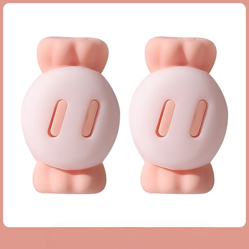 3D Lovely Candy Cartoon Silicone Cable Protector Head Case Cover Set Phone Charger Cable Protector