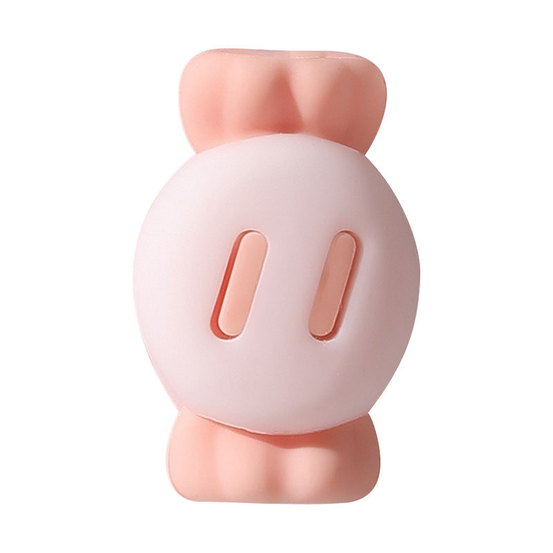 3D Lovely Candy Cartoon Silicone Cable Protector Head Case Cover Set Phone Charger Cable Protector
