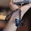3D Butterfly Phone Charm — Premium-Look Hanging Chain, Beaded Keychain Pendant