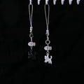 Black Cat Little Fish Phone Chain Pendant Cute Earphone Hanging Card Holder Semi-Handmade Black Cat Decor Chain