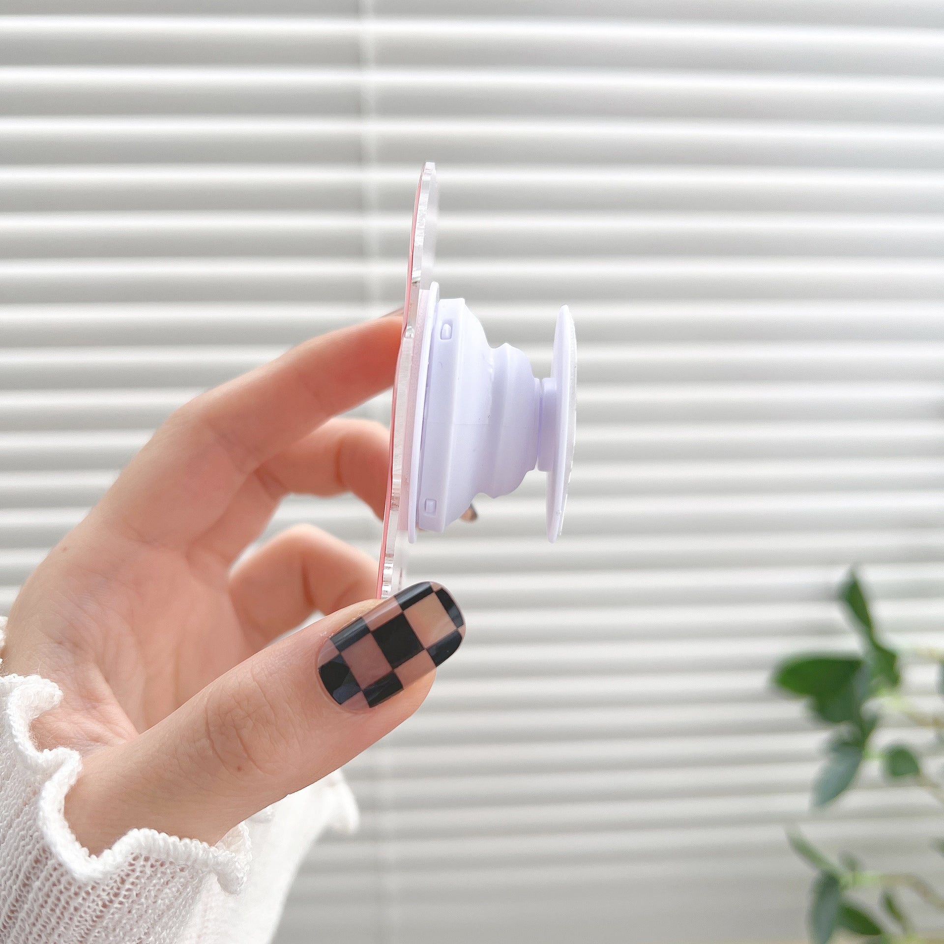 Cute Cartoon Duck Phone Grip Socket Clear Epoxy Mobile Holder With Adorable Pattern Stylish Cell Phone Stand