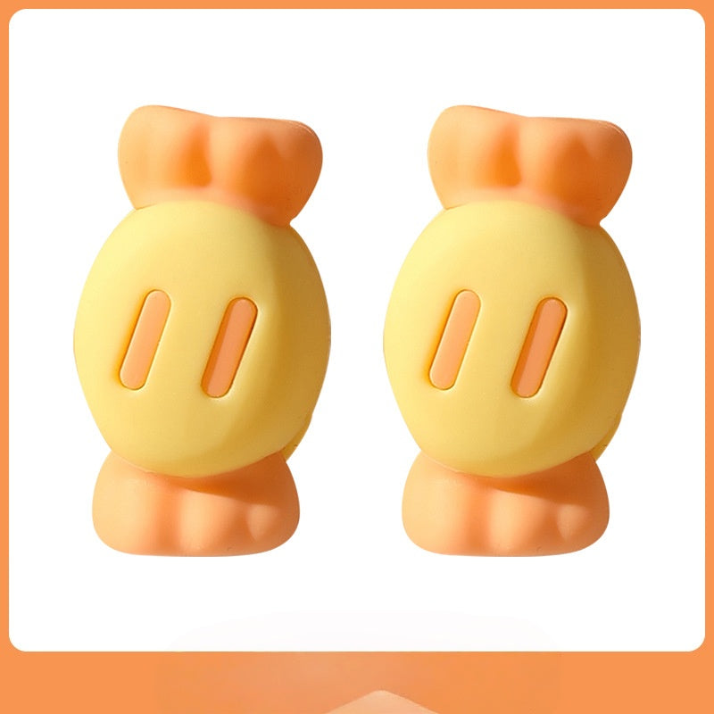 3D Lovely Candy Cartoon Silicone Cable Protector Head Case Cover Set Phone Charger Cable Protector
